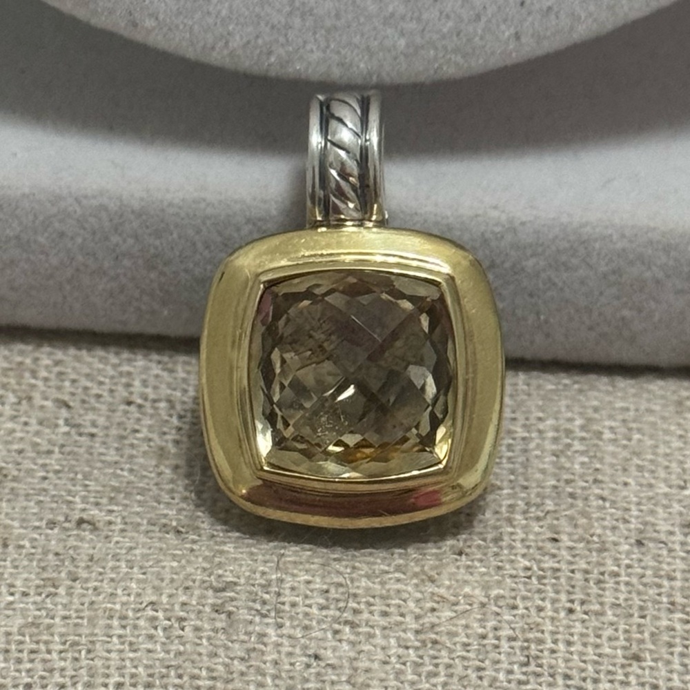 David Yurman Albion Citrine Enhancer Pendant .925 18K Gold